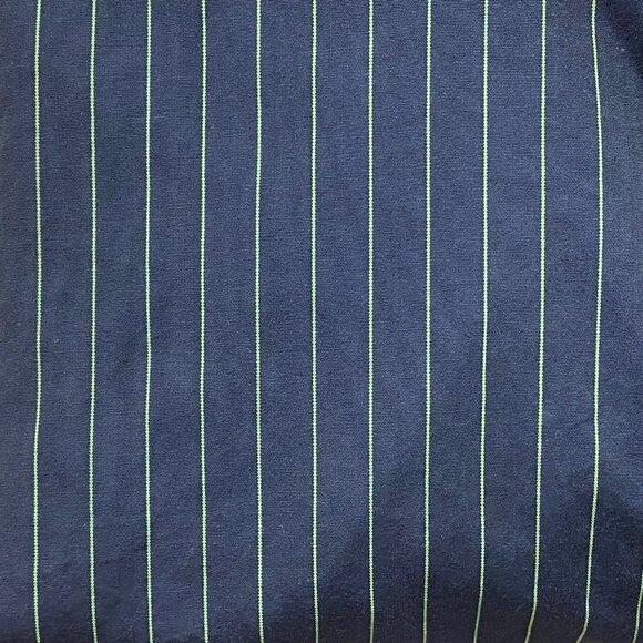Faconnable Mens Dress Shirt Button Down XXL Navy Mint Pinstripe 100% Cotton - Picture 9 of 12